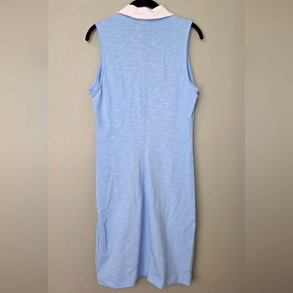Sundry x Anthropologie Sleeveless Polo Mini Dress in Chambray Blue, Size Small - Picture 7 of 13
